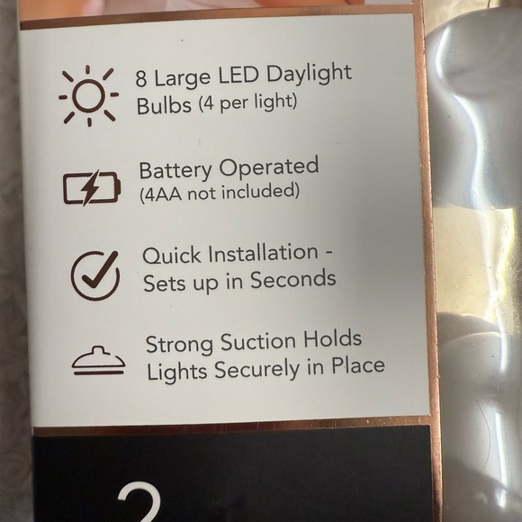 Potable vanity lights, set of 2 - Picture 3 of 3